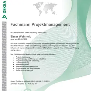 Dekra Fachmann Projektmanagement